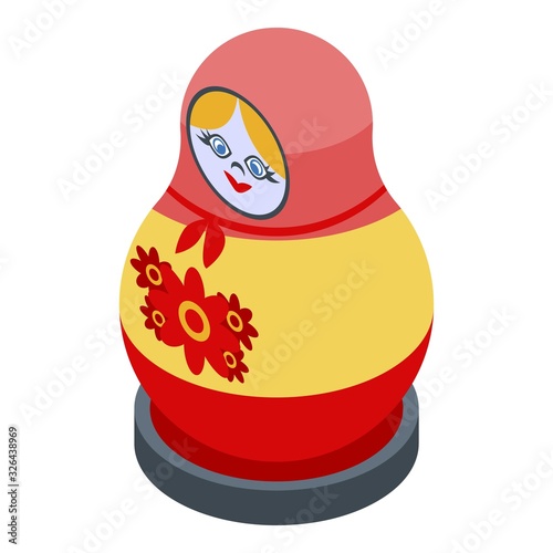 Woman nesting doll icon. Isometric of woman nesting doll vector icon for web design isolated on white background photo