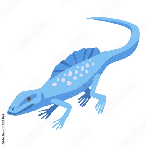 Blue lizard icon. Isometric of blue lizard vector icon for web design isolated on white background