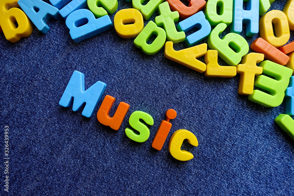 Music concept, with colorful letters. Music concept, with colorful letters.