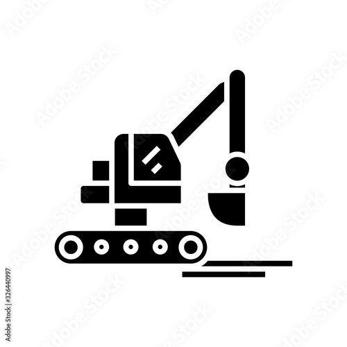 Building technic black icon, concept illustration, vector flat symbol, glyph sign.