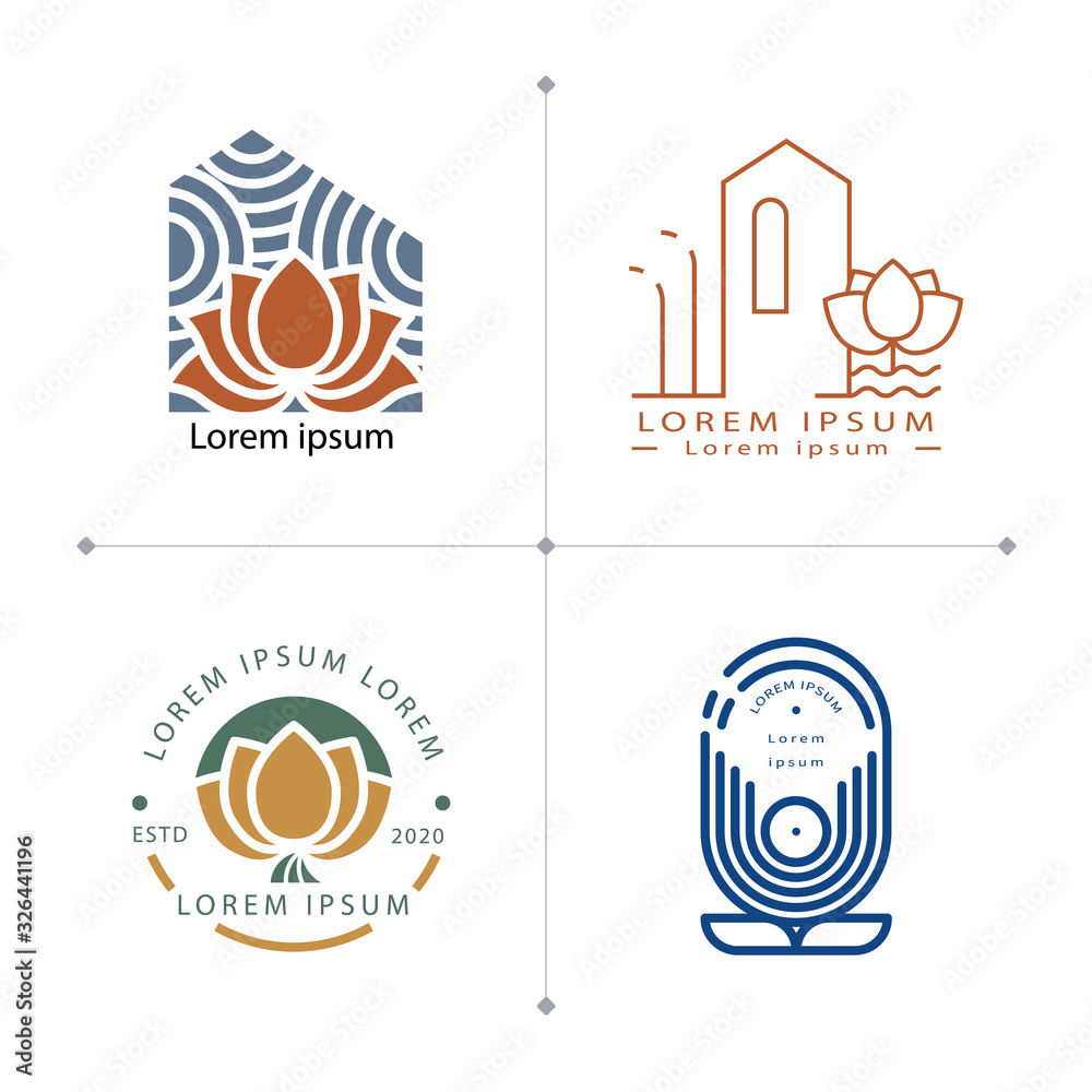 logo design for minimalistic style. lotus flower logo, sign, symbol ...