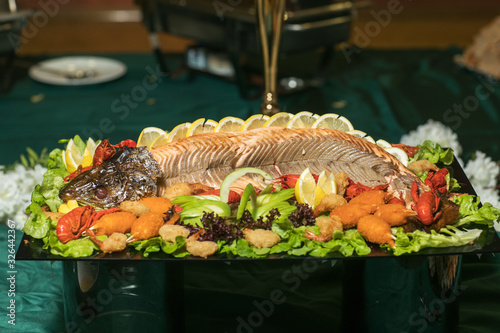 Baked salmon with a spicy crust photo