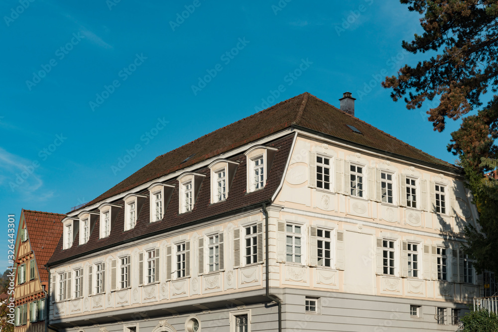 White building in historical town  Esslingen am Neckar, Germany