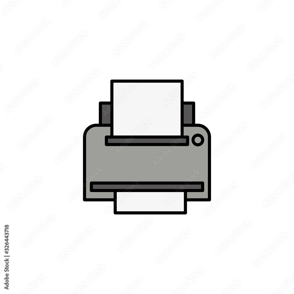 office equipment printer, line style icon office equipment printer, line style icon