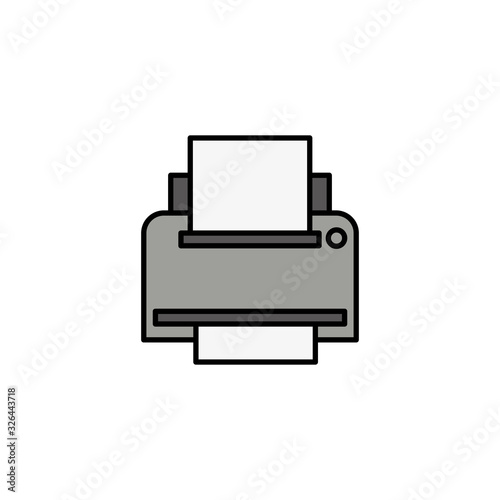 office equipment printer, line style icon
