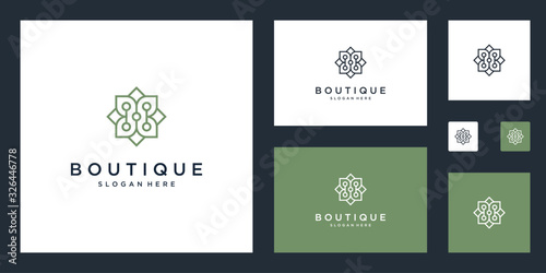 Simple and elegant floral monogram design template  elegant line art logo design  vector illustration