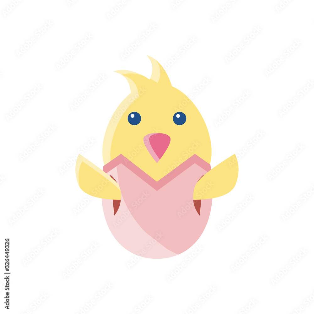 Obraz egg with little chicken, flat style icon
