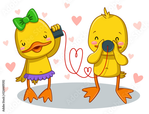 duckling whispers to his girlfriend about love