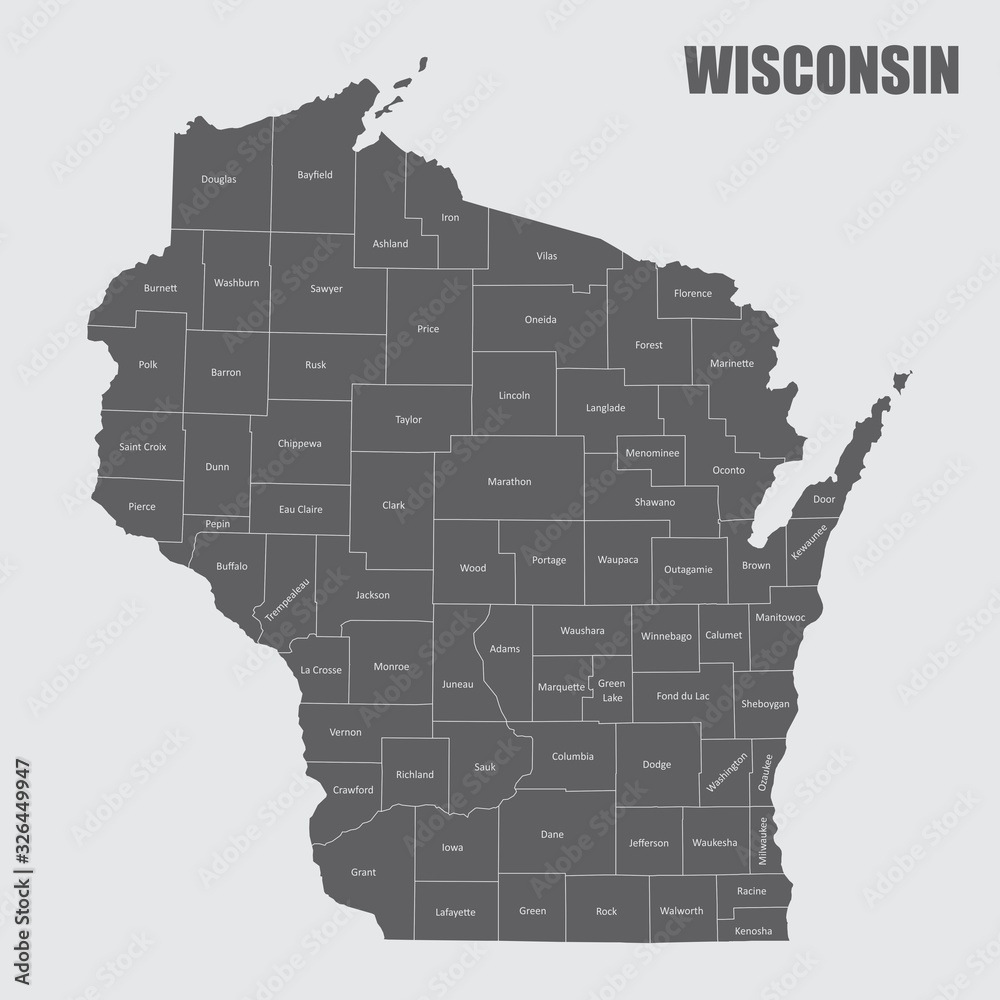 Wisconsin counties map