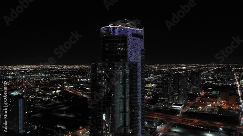 Night aerial Paramount Worldcenter Miami 4k photo