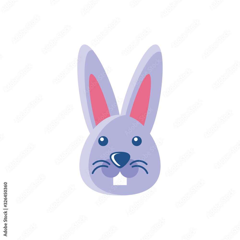 cute rabbit head icon, colorful and flat style design cute rabbit head icon, colorful and flat style design