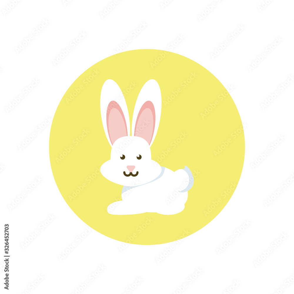Obraz premium cute rabbit icon, block style design