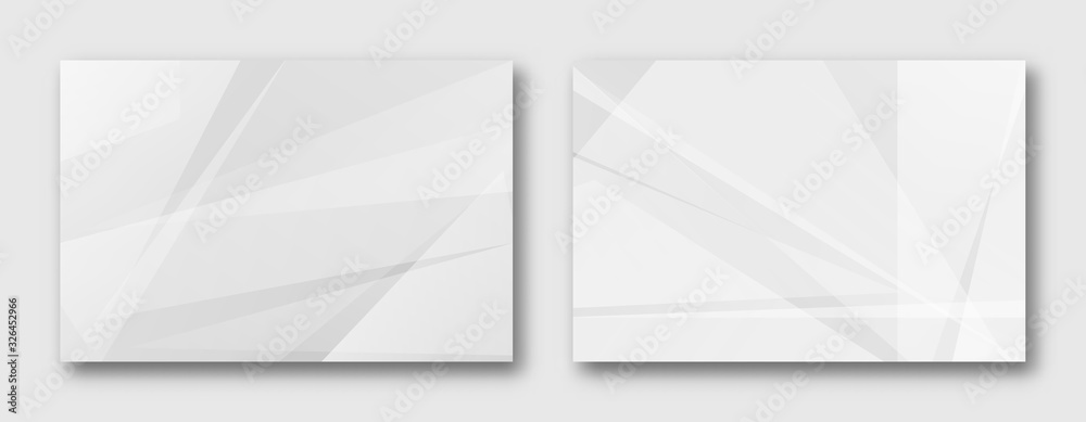 Fototapeta premium Abstract set white and gray on a light silver modern design background. Vector illustration eps 10.
