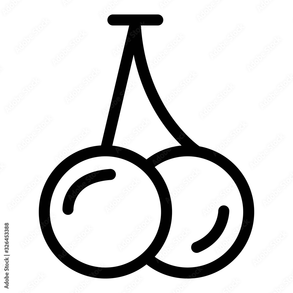 Cherry icon in line style. Berries, cherries, fruit symbol. Natural food, dessert, sweet signs. Cherry icon in line style. Berries, cherries, fruit symbol. Natural food, dessert, sweet signs.