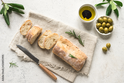 Obraz na płótnie Ciabatta Bread with Olives