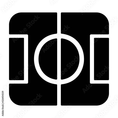 Football stadium icon. Soccer pitch, football field, sport playground symbol. Perfect vector illustration for game mockups, mobile apps and websites designs.