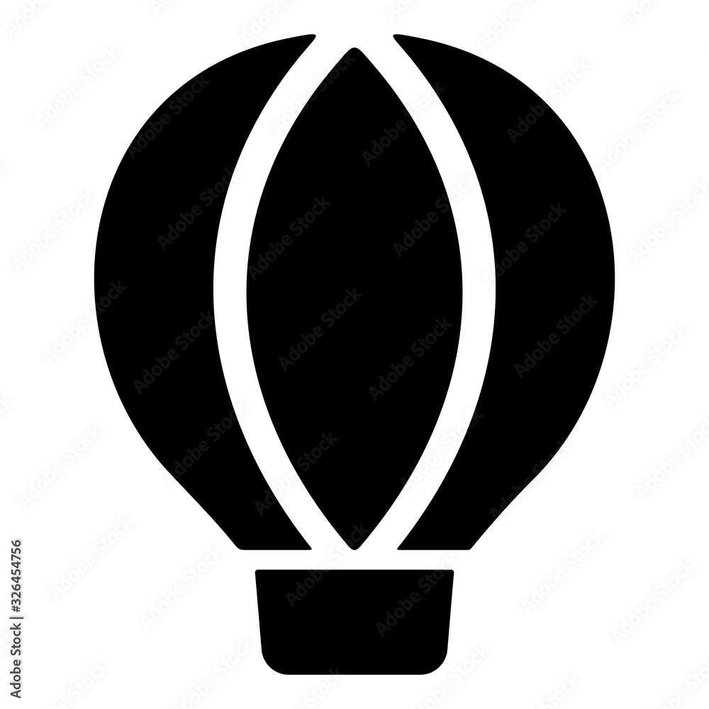 Hot air balloon icon. Fire balloon symbol. Adventure sign.