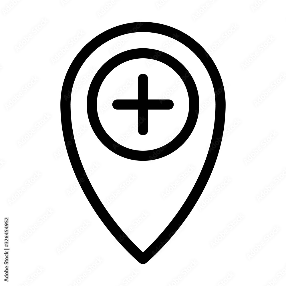 Add location icon illustration in line style. Map pin with plus sign. Add new address symbol. GPS, navigation, location marker illustrations for perfect mobile and web app designs. Add location icon illustration in line style. Map pin with plus sign. Add new address symbol. GPS, navigation, location marker illustrations for perfect mobile and web app designs.