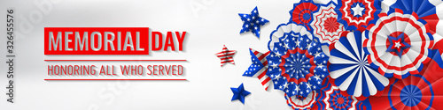 Memorial day vector design. Honoring all who served banner for the memorial day. Remember and Honor.