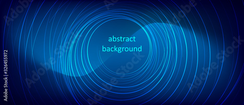 Abstract blue background with glowing neon lines