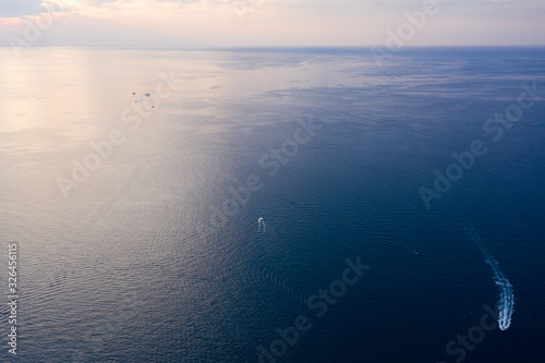 Sea surface in the sun. Shooting from a drone. © ROMAN DZIUBALO