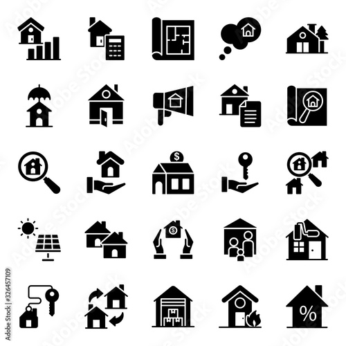  Pack Of House Solid Icons  © Vectors Point