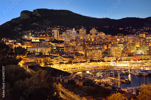 Amazing evening landscape of Monaco.