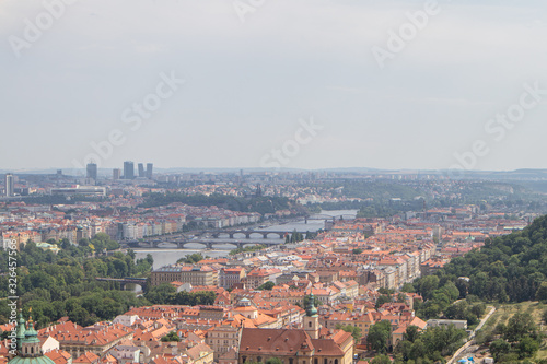 View of Prague old town with red rufs, Prague, Czech Republic.
