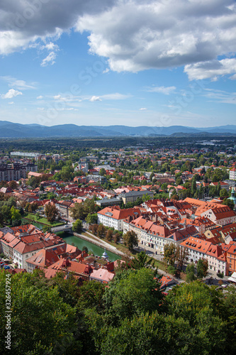 Aerial view of Ljubljana, capital of Slovenia. Eastern Europe