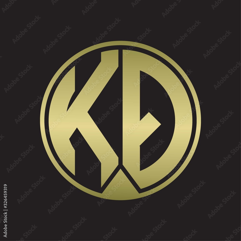KQ Logo monogram circle with piece ribbon style on gold colors KQ Logo monogram circle with piece ribbon style on gold colors