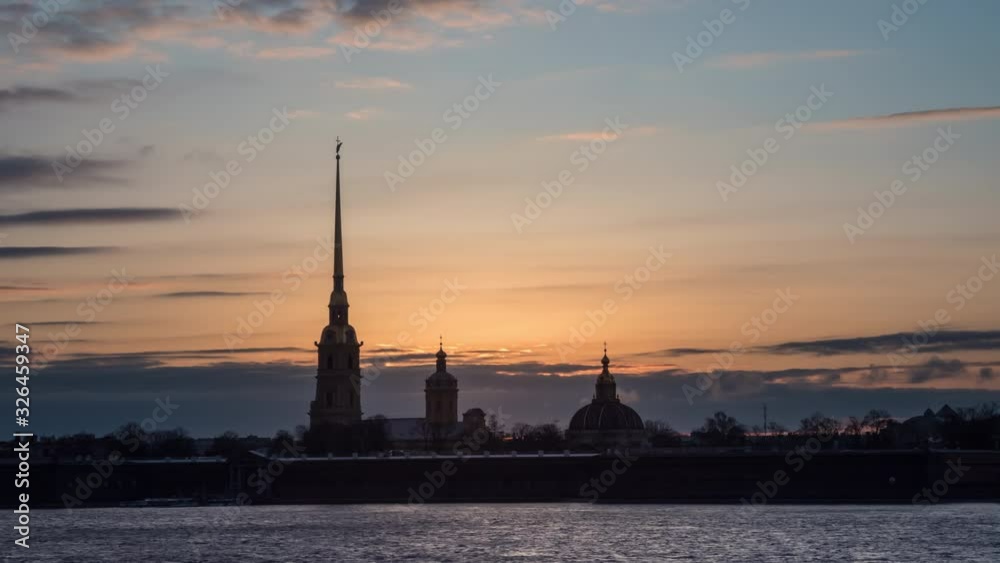 Peter and Paul Fortress Sunset. Saint-Petersburg, Russia Peter and Paul Fortress Sunset. Saint-Petersburg, Russia