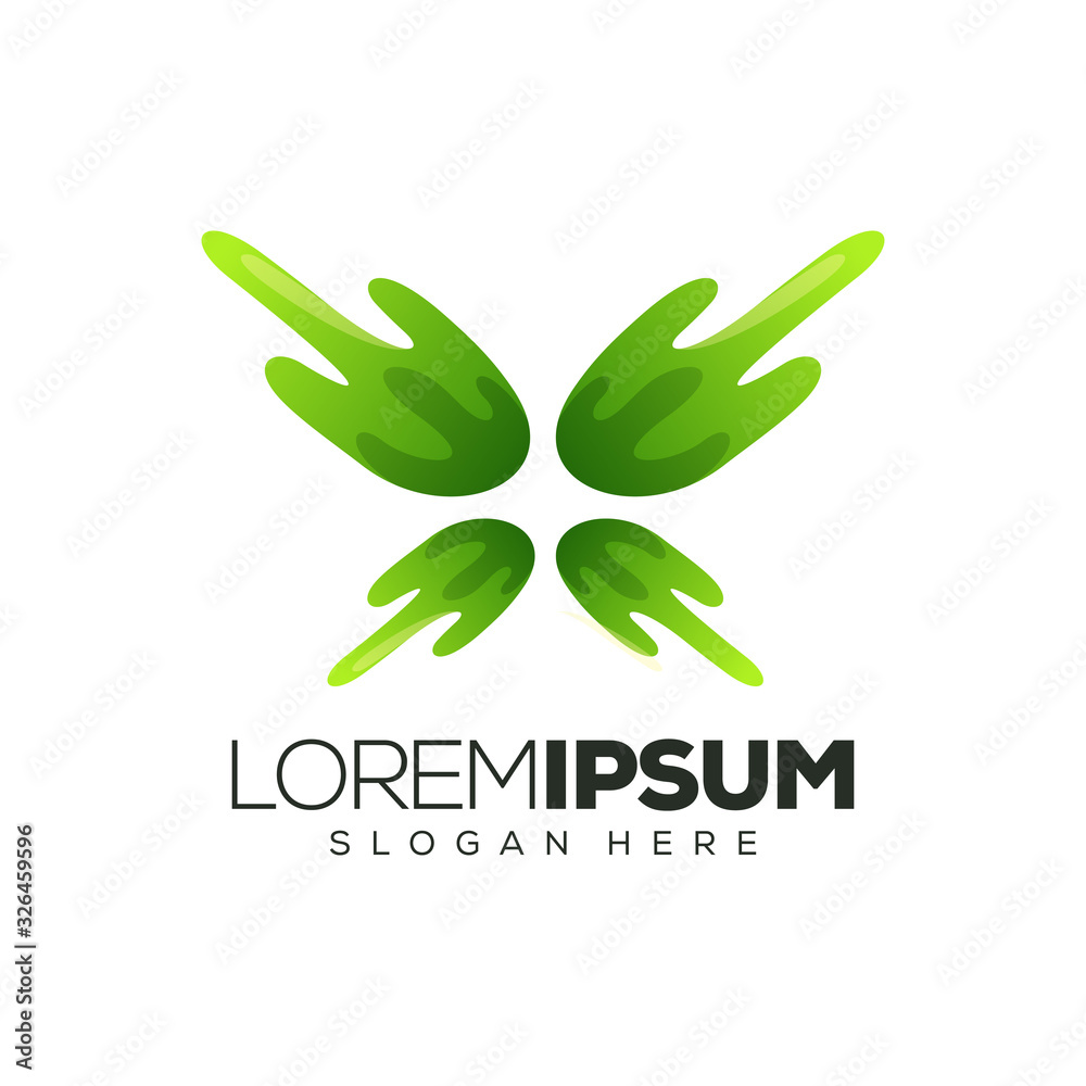 Obraz premium leaf logo design vector illustration