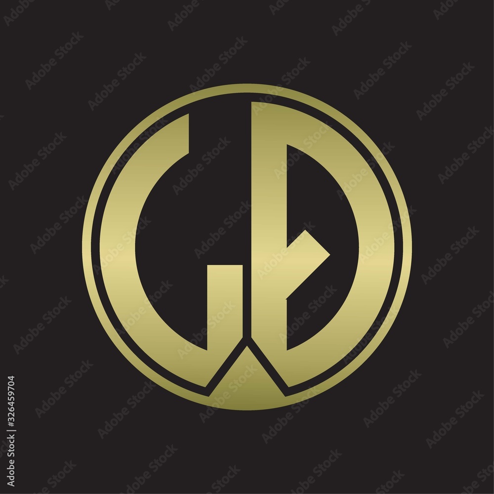 LQ Logo monogram circle with piece ribbon style on gold colors LQ Logo monogram circle with piece ribbon style on gold colors