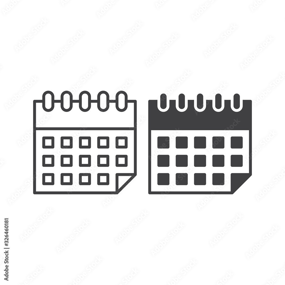 Calender sign. Vector icon template