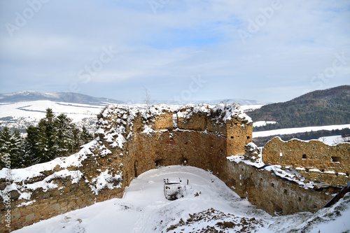 historic castle ruins Zborov Slovakia photo