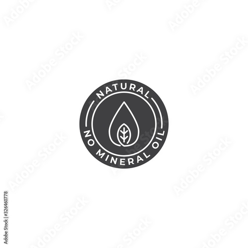 Natural cosmetics, no mineral oil. Vector logo icon template