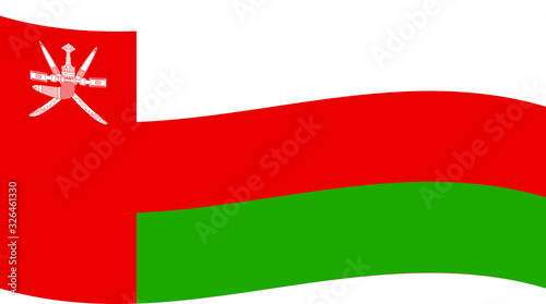 Waving Flat Flag of the Asian Country of Oman