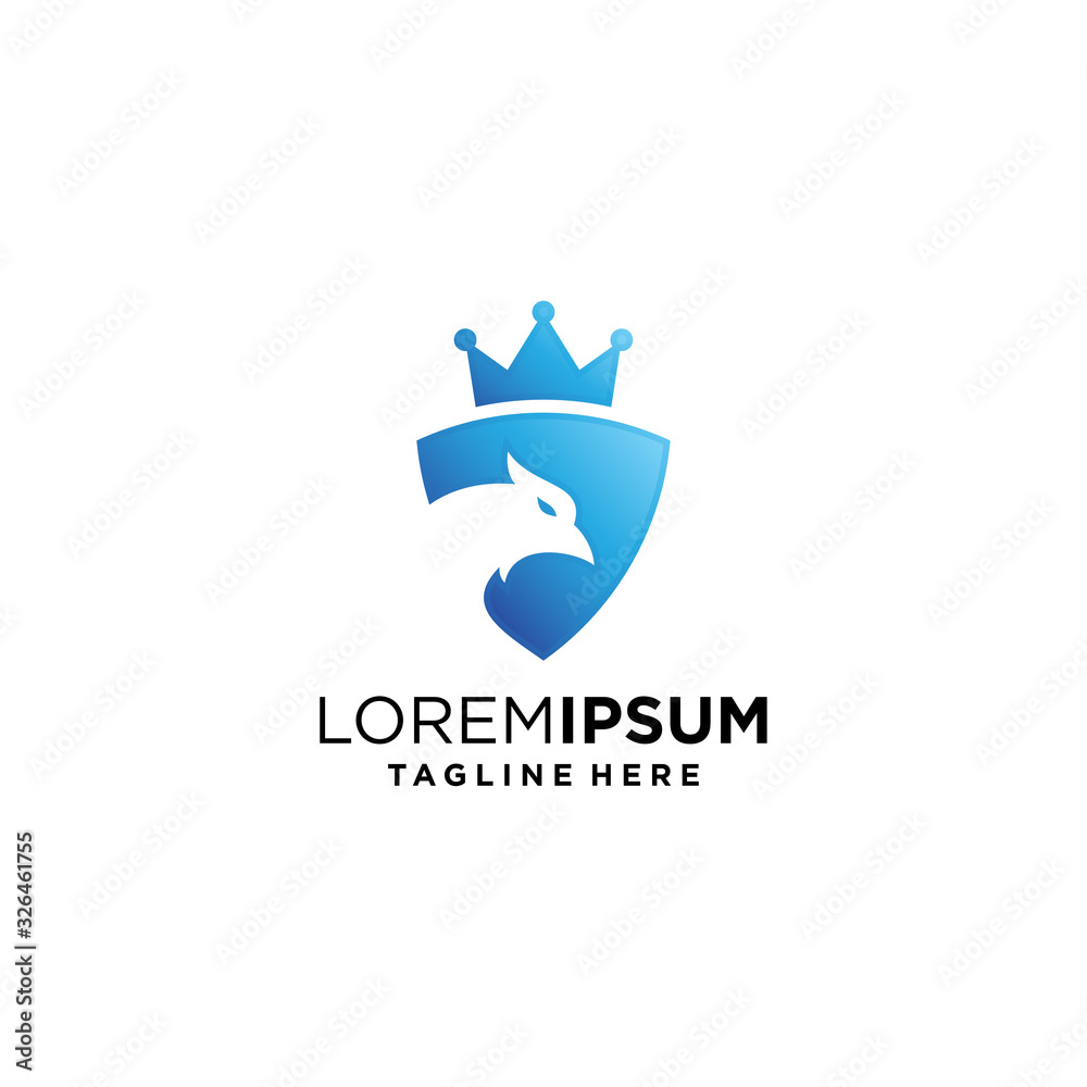 Eagle crown logo design, hawk crown logo premium vector Eagle crown logo design, hawk crown logo premium vector