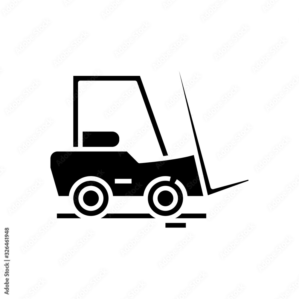 Cargo car black icon, concept illustration, vector flat symbol, glyph sign.