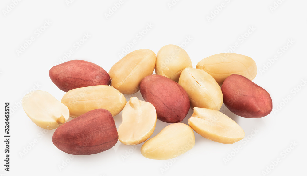roasted peanut kernels isolated on white. entire image in sharpness roasted peanut kernels isolated on white. entire image in sharpness
