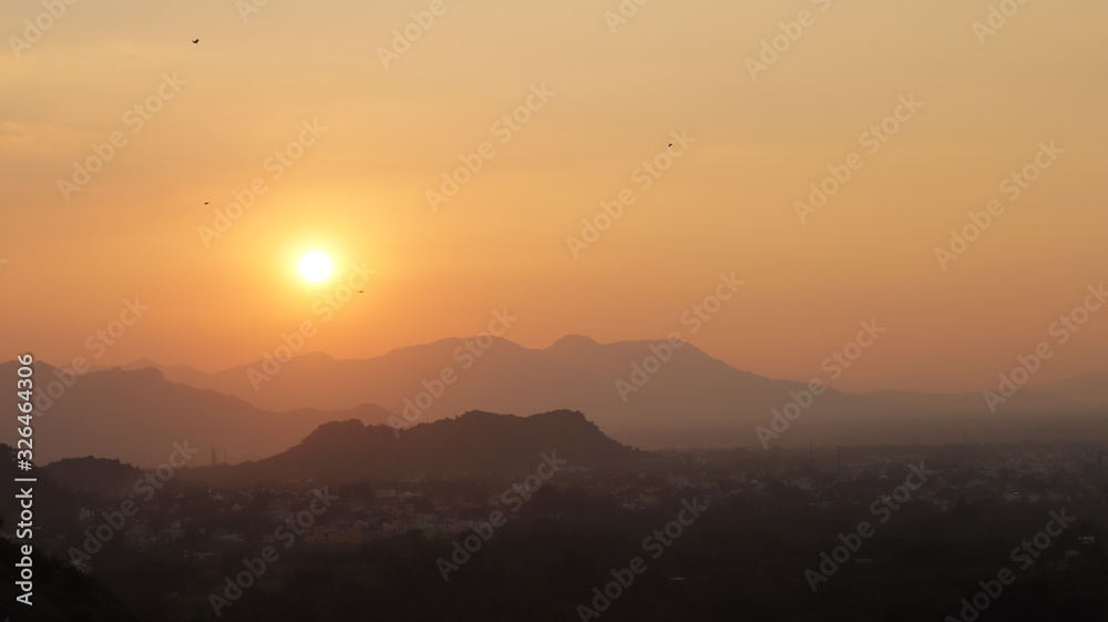 Obraz premium sunset in mountains