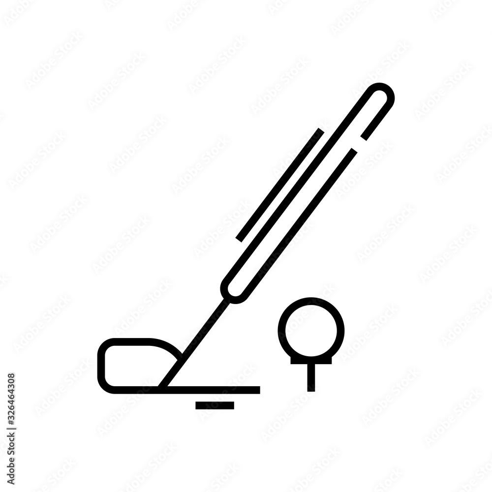 Golf supplies line icon, concept sign, outline vector illustration, linear symbol. Golf supplies line icon, concept sign, outline vector illustration, linear symbol.