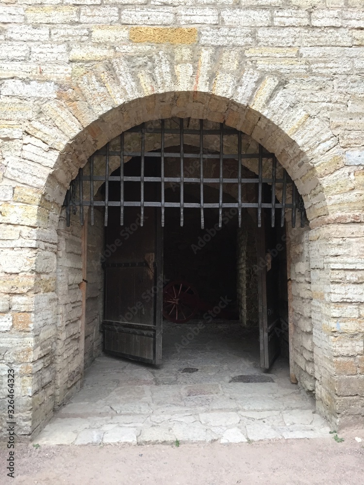 old door in the wall in castle