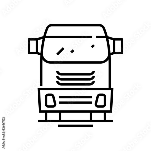 Huge truck line icon, concept sign, outline vector illustration, linear symbol.