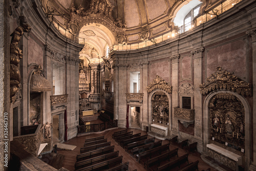 Interior of the Church of Clerics in Porto, Portugal