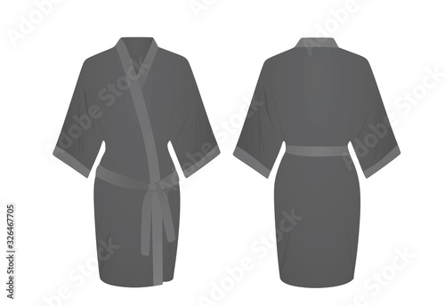 Grey woman bathrobe. vector illustration