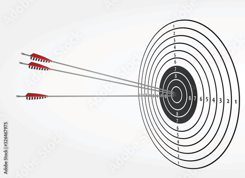 Arrows on target. vector illustration
