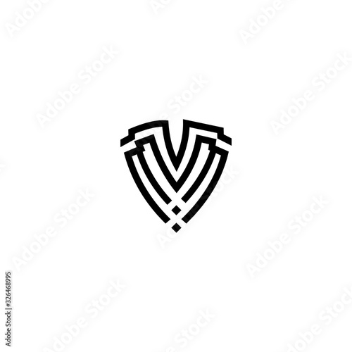 VM V M MV Letter Initial Logo Design