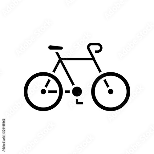 Bycicle trip black icon, concept illustration, vector flat symbol, glyph sign.