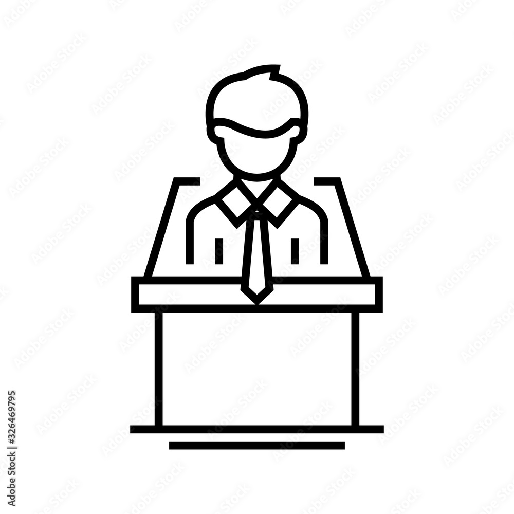 Important boss line icon, concept sign, outline vector illustration, linear symbol.